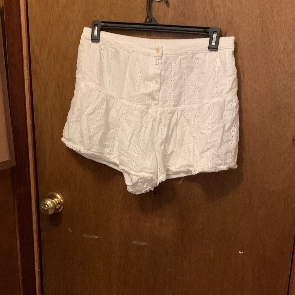 Lost + Wander White Eyelet two piece short set